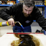 Heating a resin table