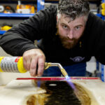 Heating a resin table